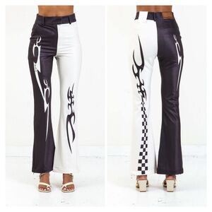 House Of Sunny Total Tribal Satin Pants Size L